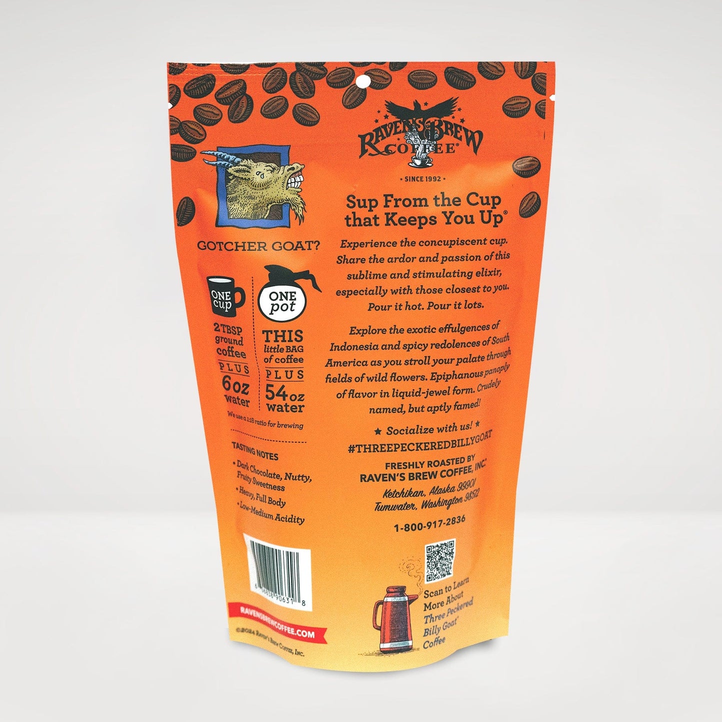 3oz Three Peckered Billy Goat® Coffee