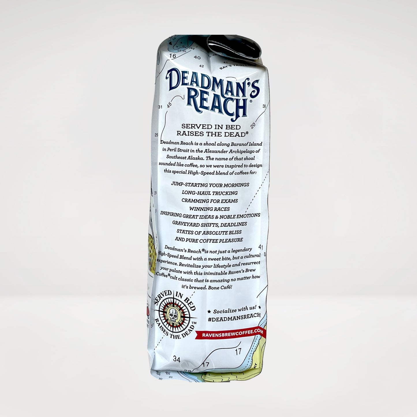 12oz Deadman's Reach® Dark Roast Coffee Right Side View