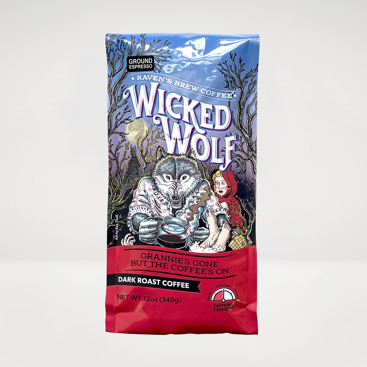 12oz Espresso Ground Wicked Wolf® Dark Roast Coffee