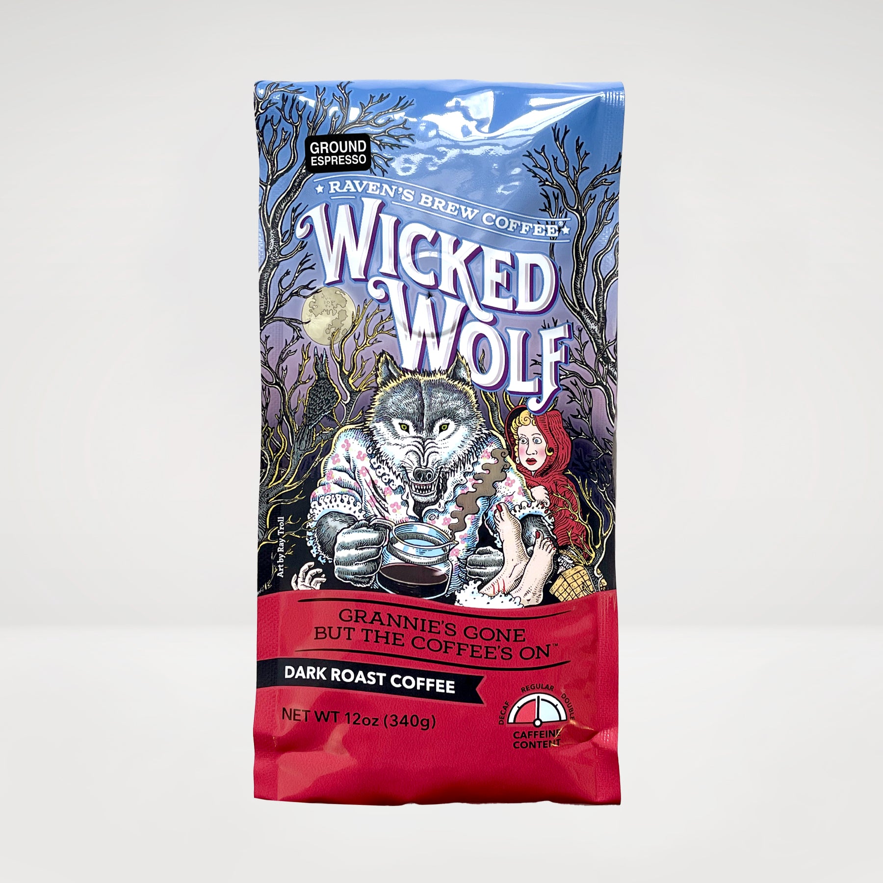 12oz Espresso Ground Wicked Wolf® Dark Roast Coffee