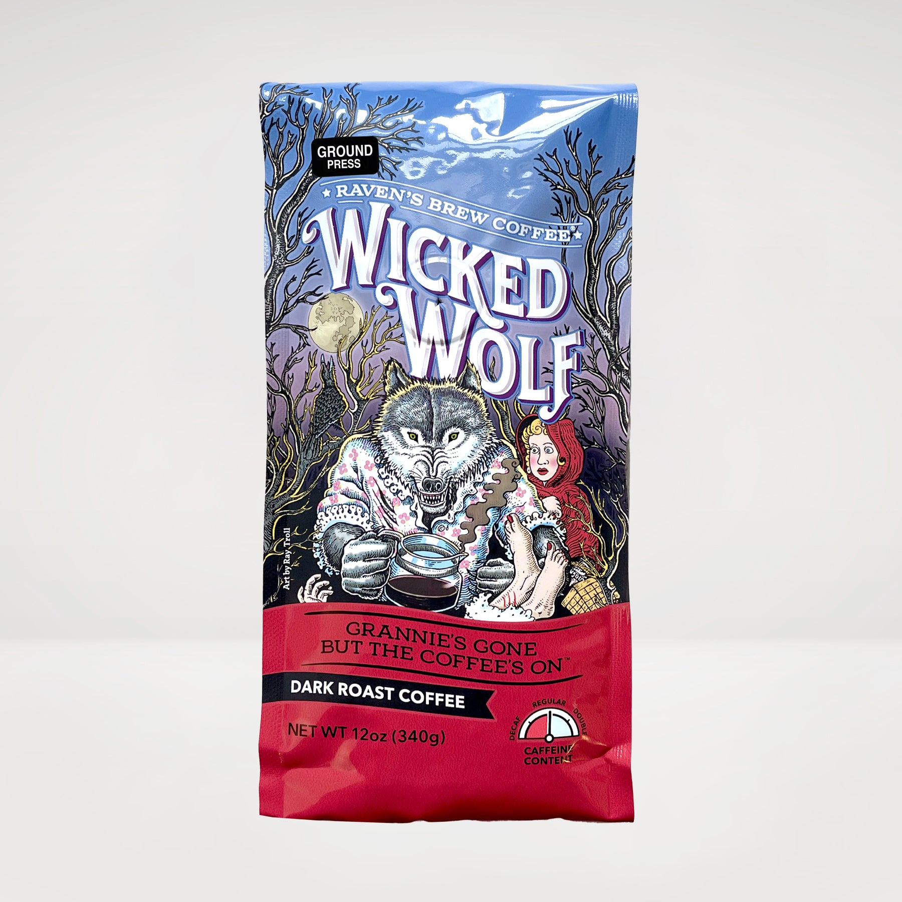 12oz Press Pot Ground Wicked Wolf® Dark Roast Coffee