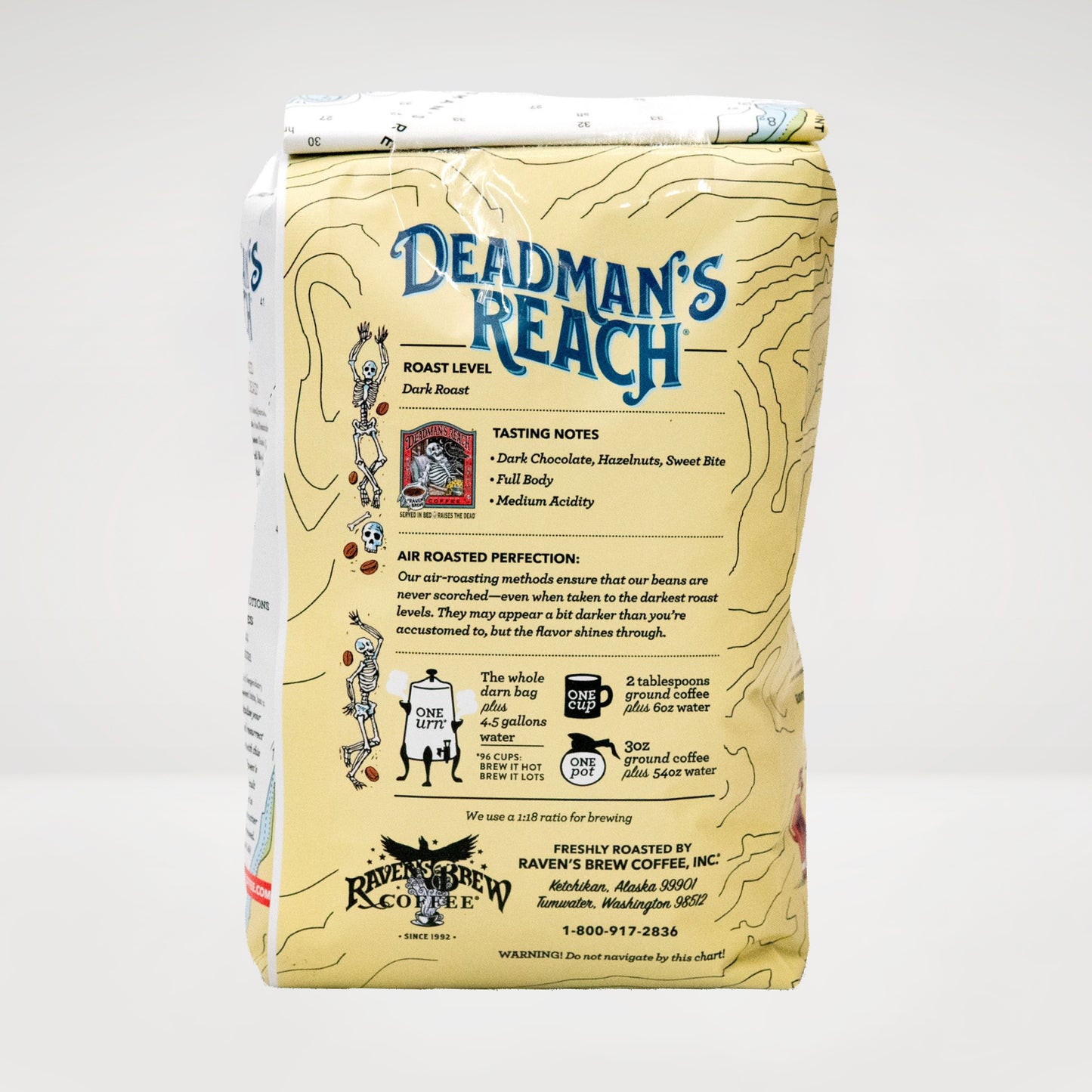 2lb Whole Bean Deadman's Reach® Dark Roast Coffee Back View