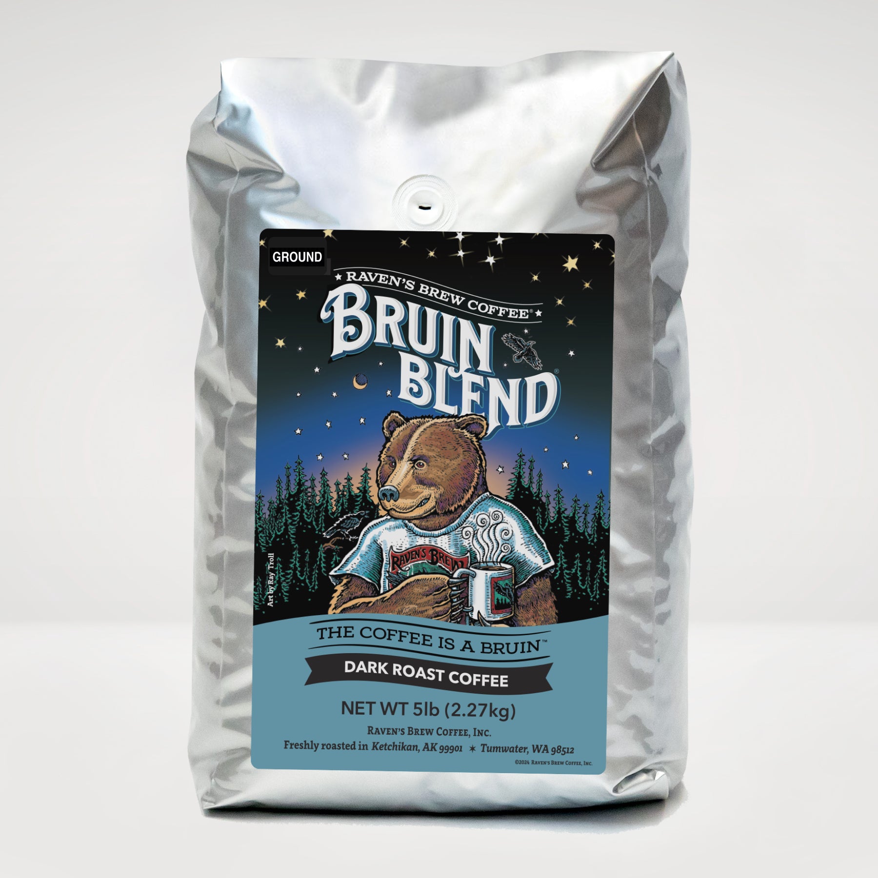 5lb Ground Bruin Blend® Full City Roast Coffee