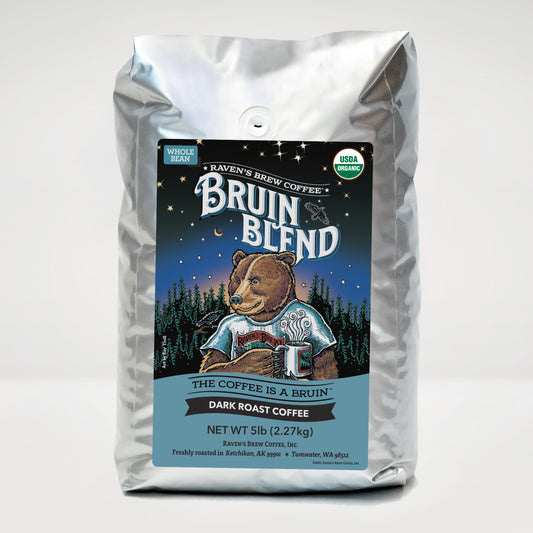 5lb Organic Whole Bean Bruin Blend® Full City Roast Coffee
