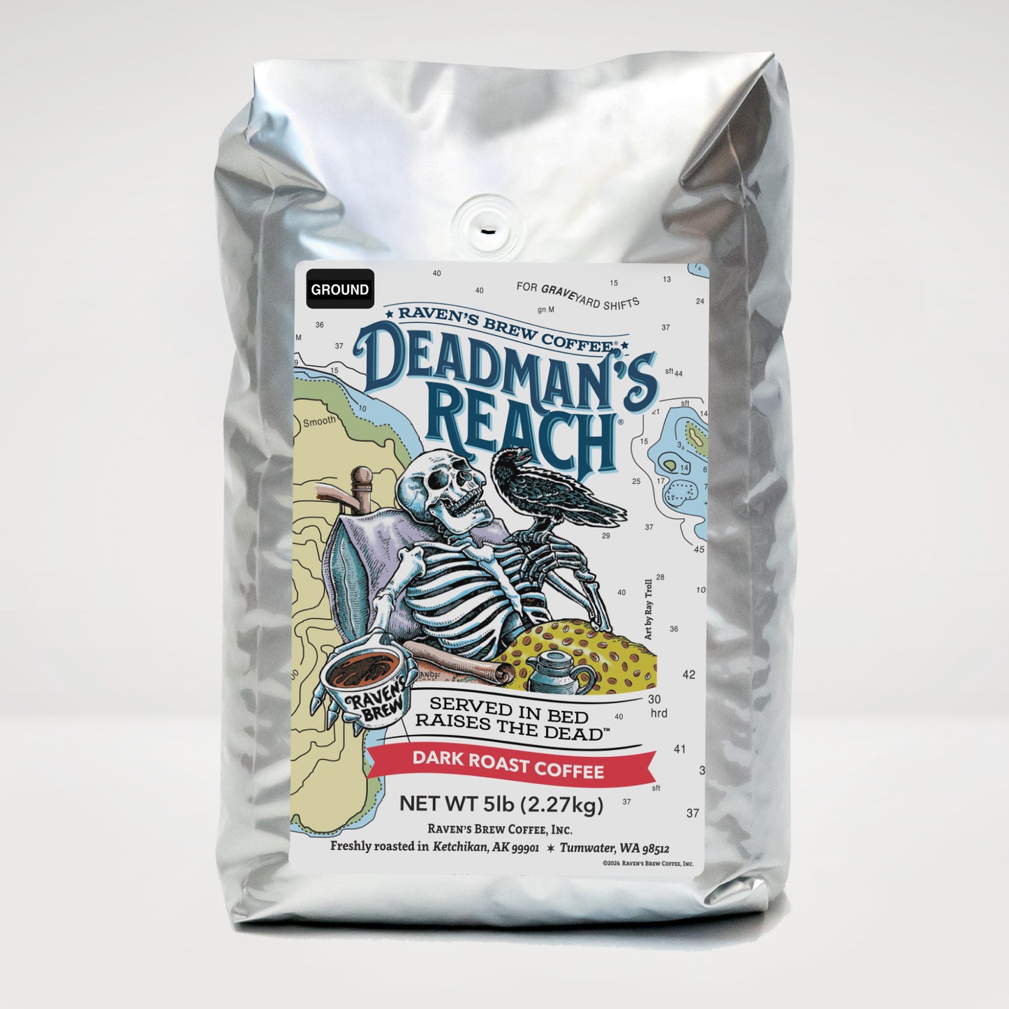 5lb Ground Deadman's Reach® Dark Roast Coffee