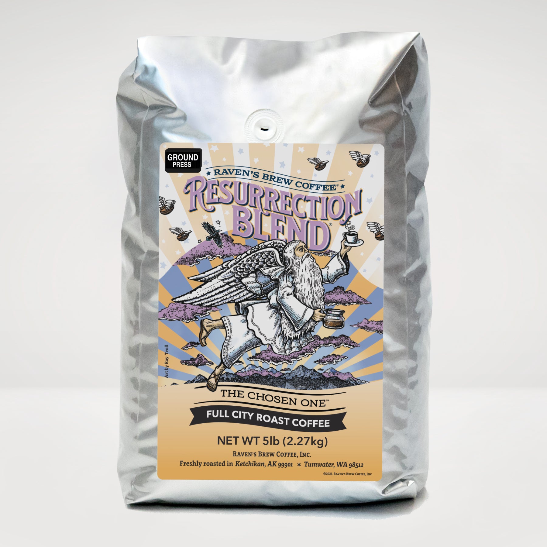 5lb Press Pot Ground Resurrection Blend® Full City Roast Coffee