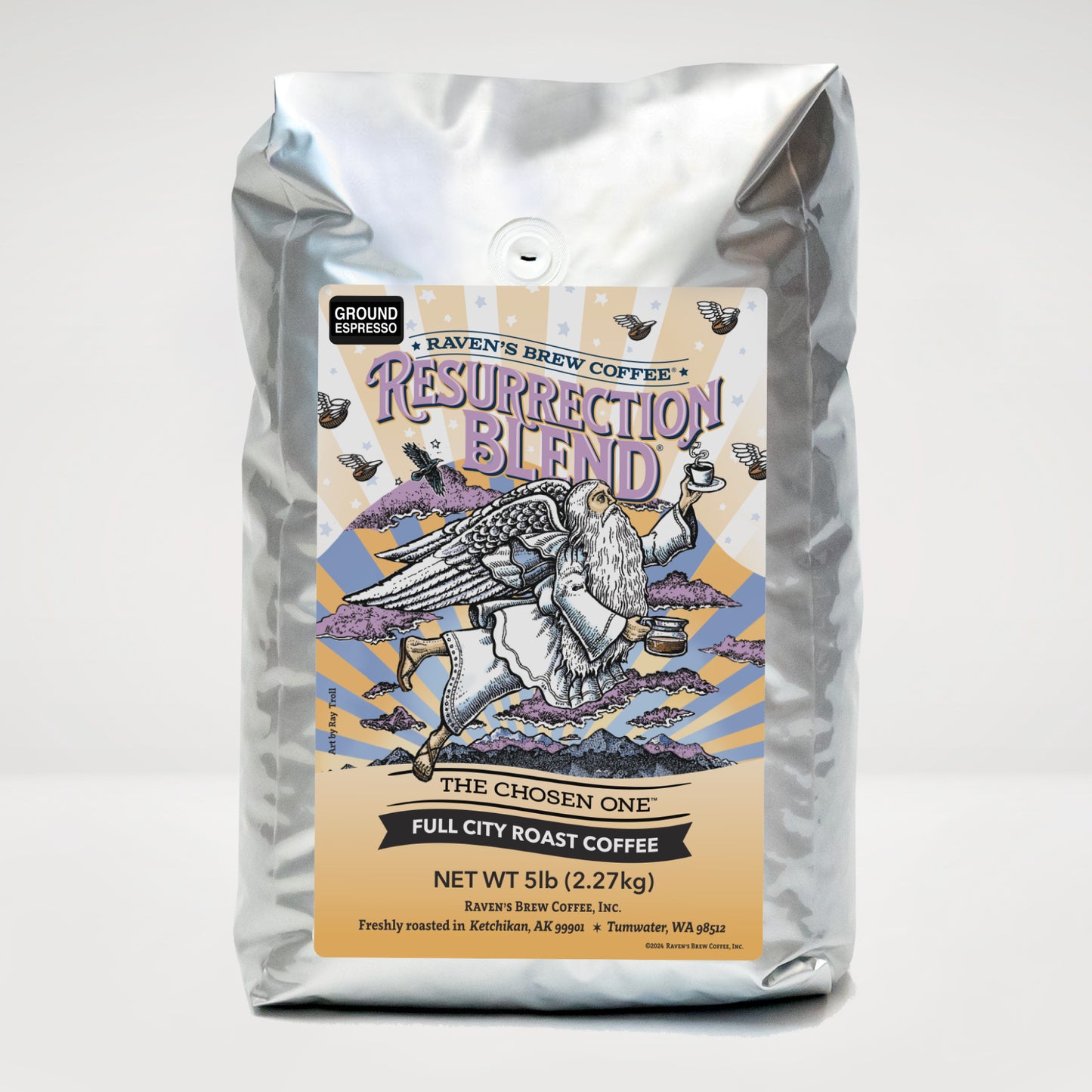 5lb Espresso Ground Resurrection Blend® Full City Roast Coffee