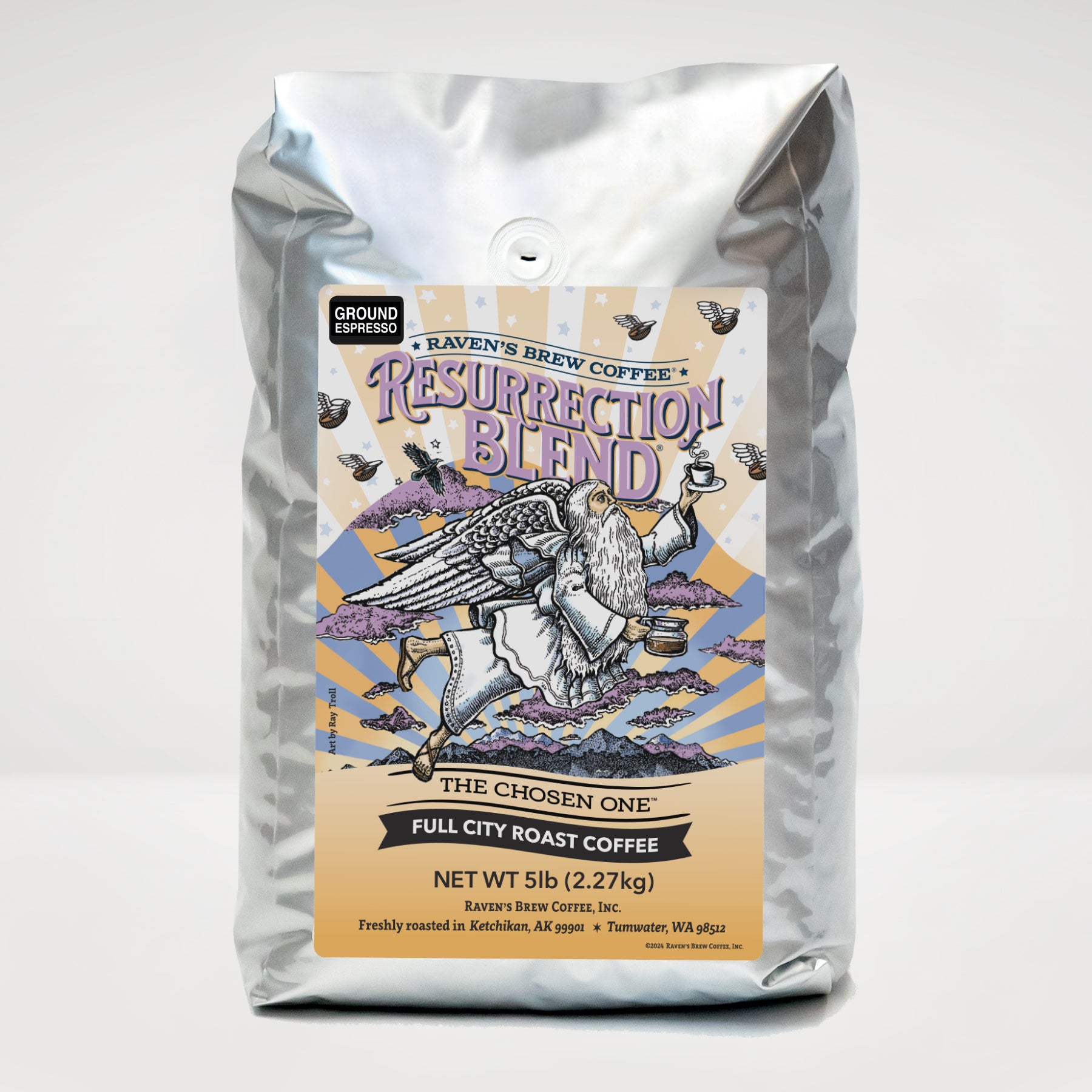 5lb Espresso Ground Resurrection Blend® Full City Roast Coffee
