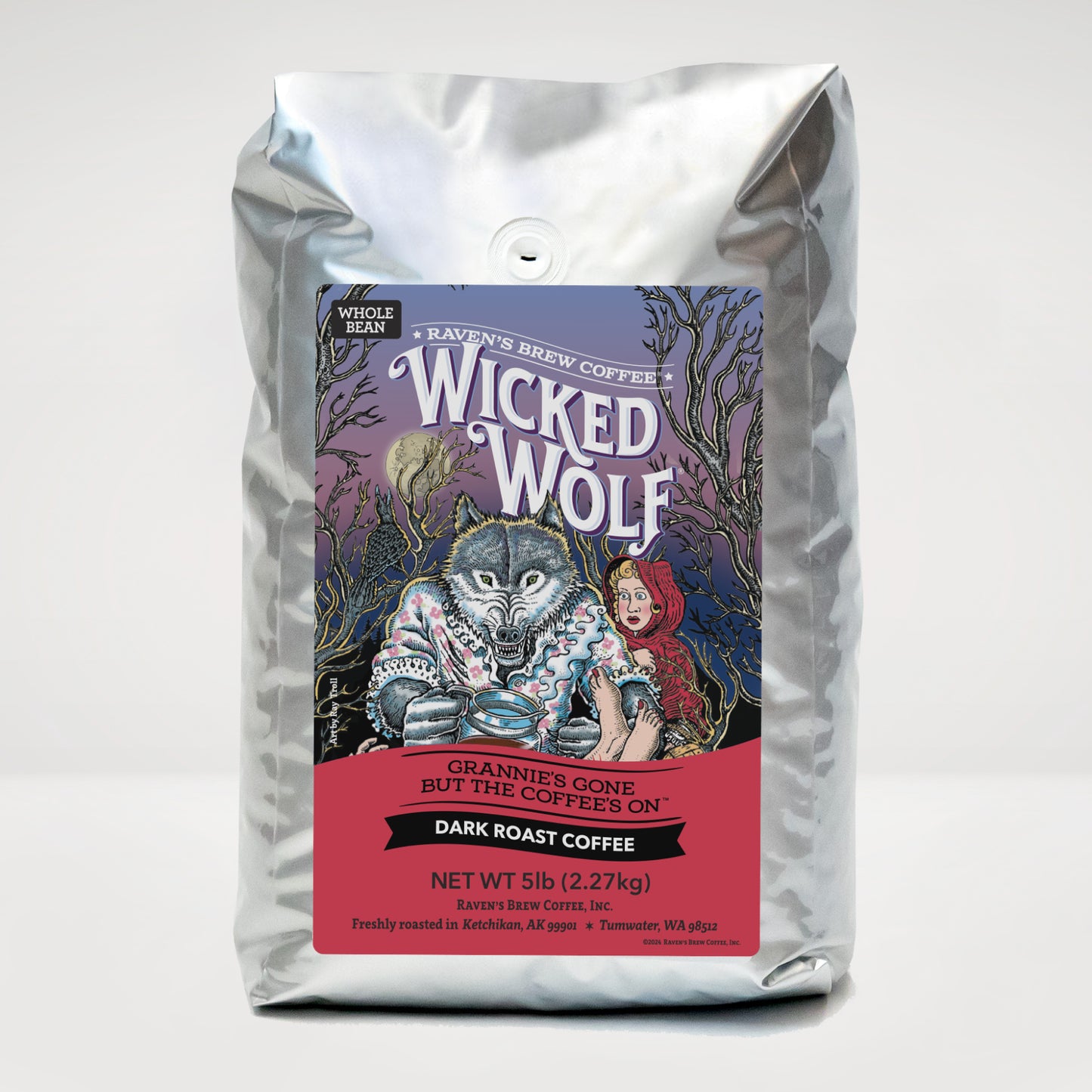 5lb Whole Bean Wicked Wolf® Dark Roast Coffee