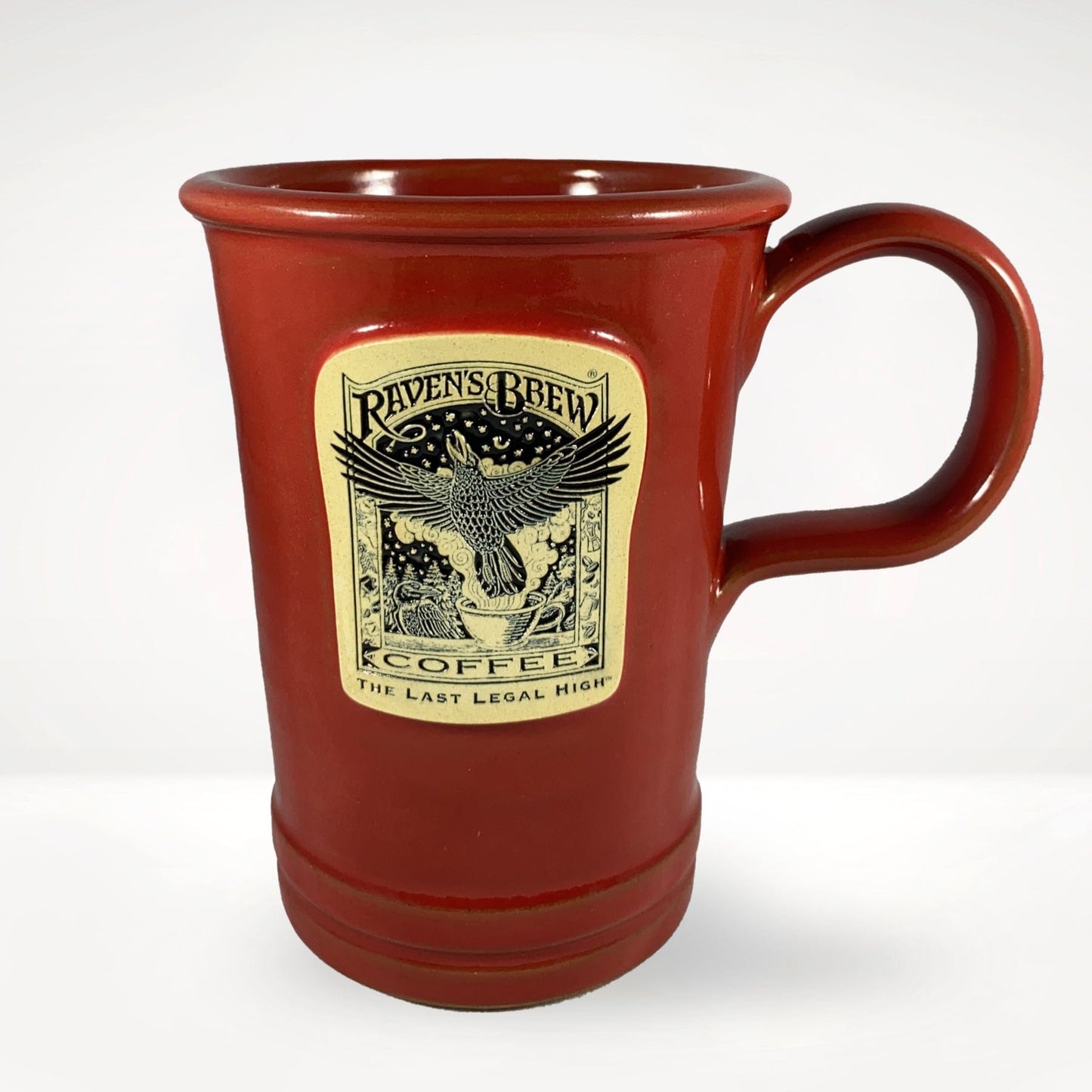 Raven's Brew Coffee® Stoneware Red Mug by Deneen™ Pottery