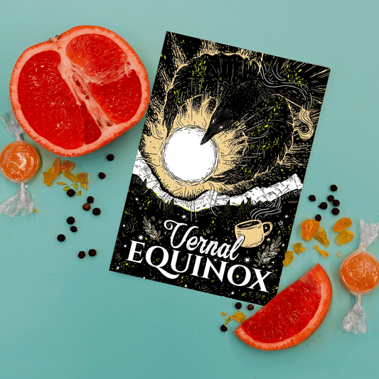 Vernal Equinox Coffee: Burst into the light again with herbal notes that sweeten into butterscotch and ripe grapefruit with a creamy body and a dry finish.