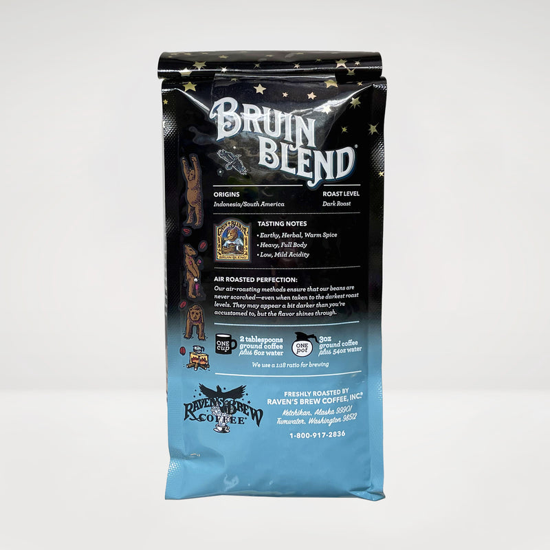 12oz Bruin Blend® Full City Roast Coffee Back View
