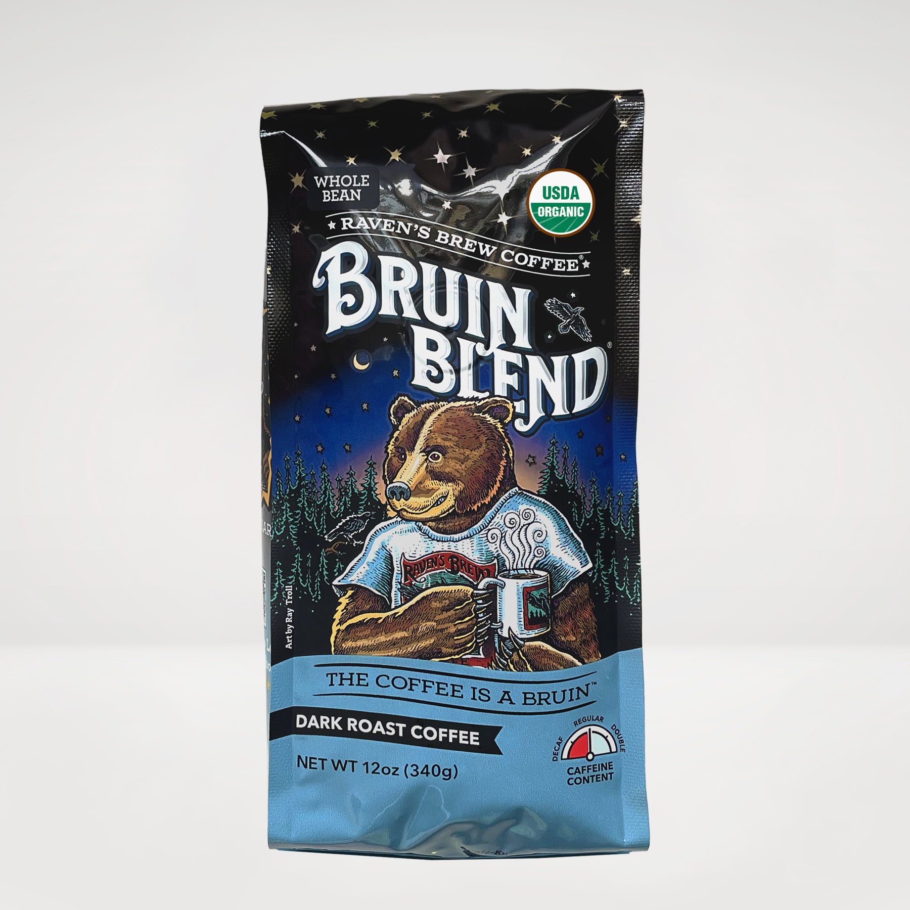 12oz Organic Whole Bean Bruin Blend® Full City Roast Coffee