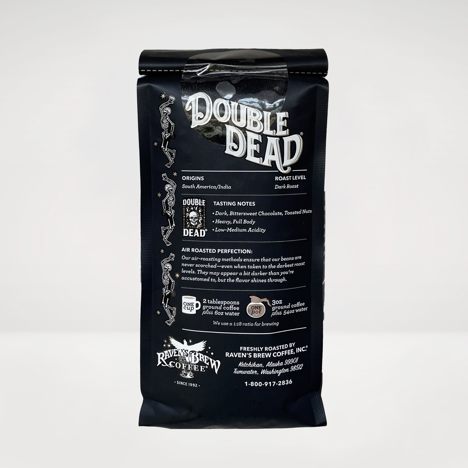 12oz Double Dead® Dark Roast Coffee Back View