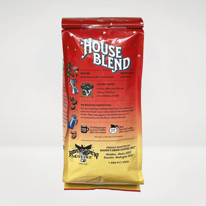 12oz Organic Raven's Brew® House Blend Dark Roast Coffee Back View