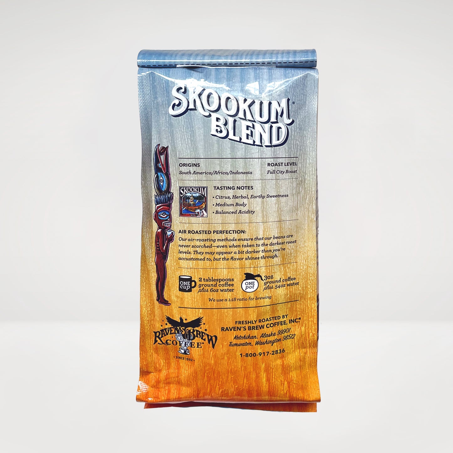 12oz Skookum® Blend Full City Roast Coffee Back View