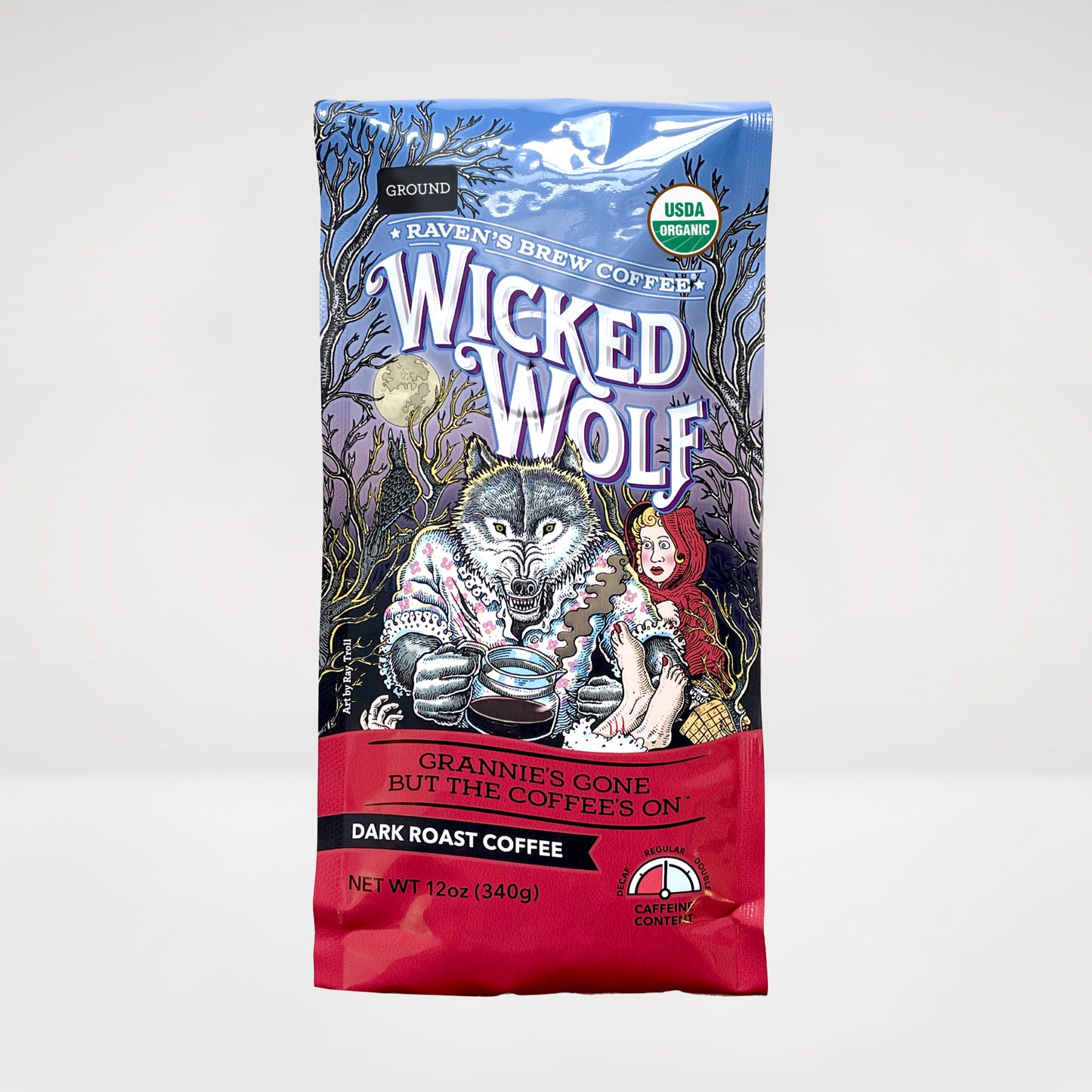 12oz Organic Ground Wicked Wolf® Dark Roast Coffee