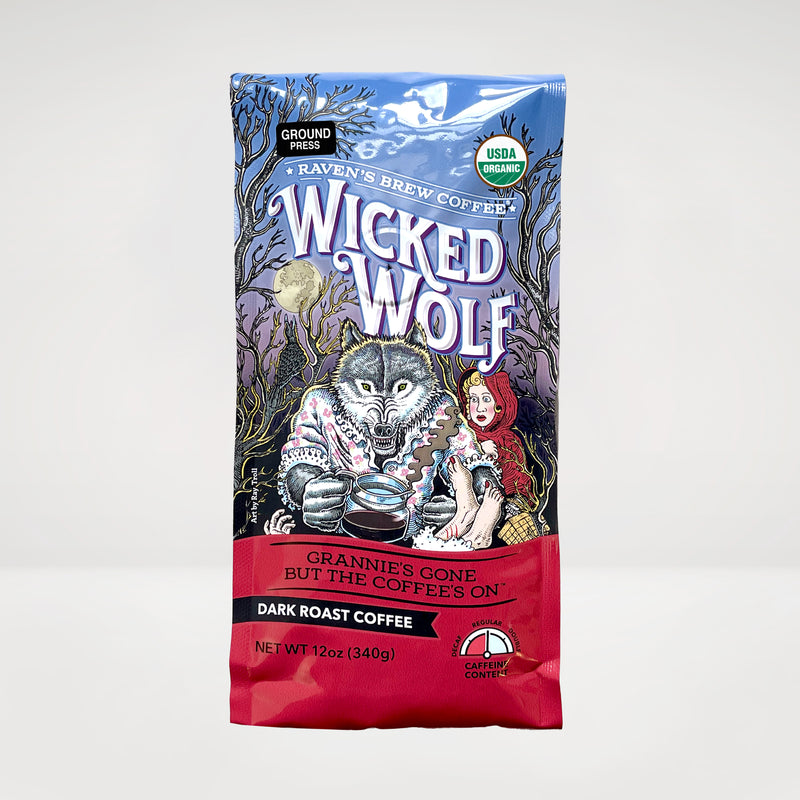 12oz Organic Press Pot Ground Wicked Wolf® Dark Roast Coffee