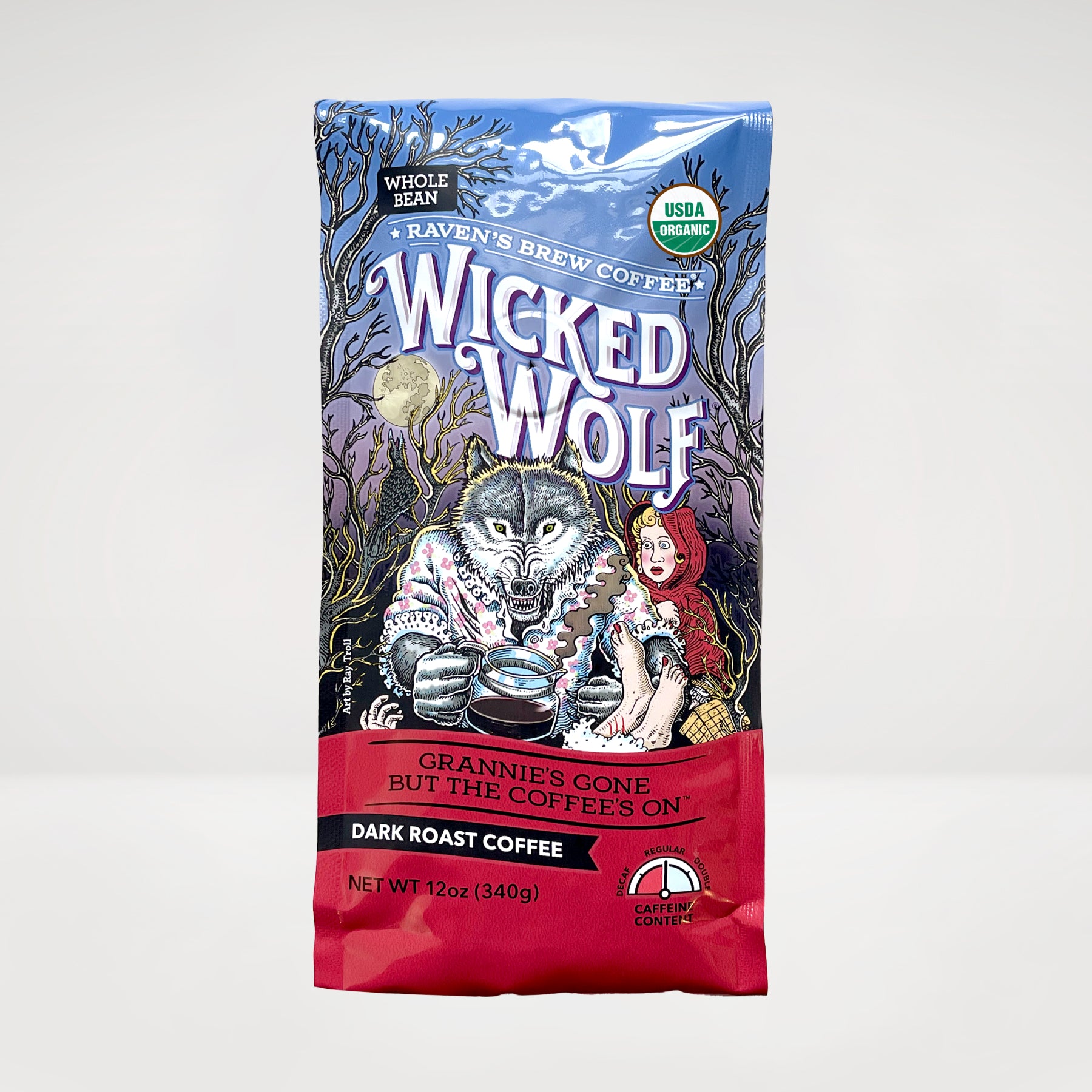 12oz Organic Whole Bean Wicked Wolf® Dark Roast Coffee