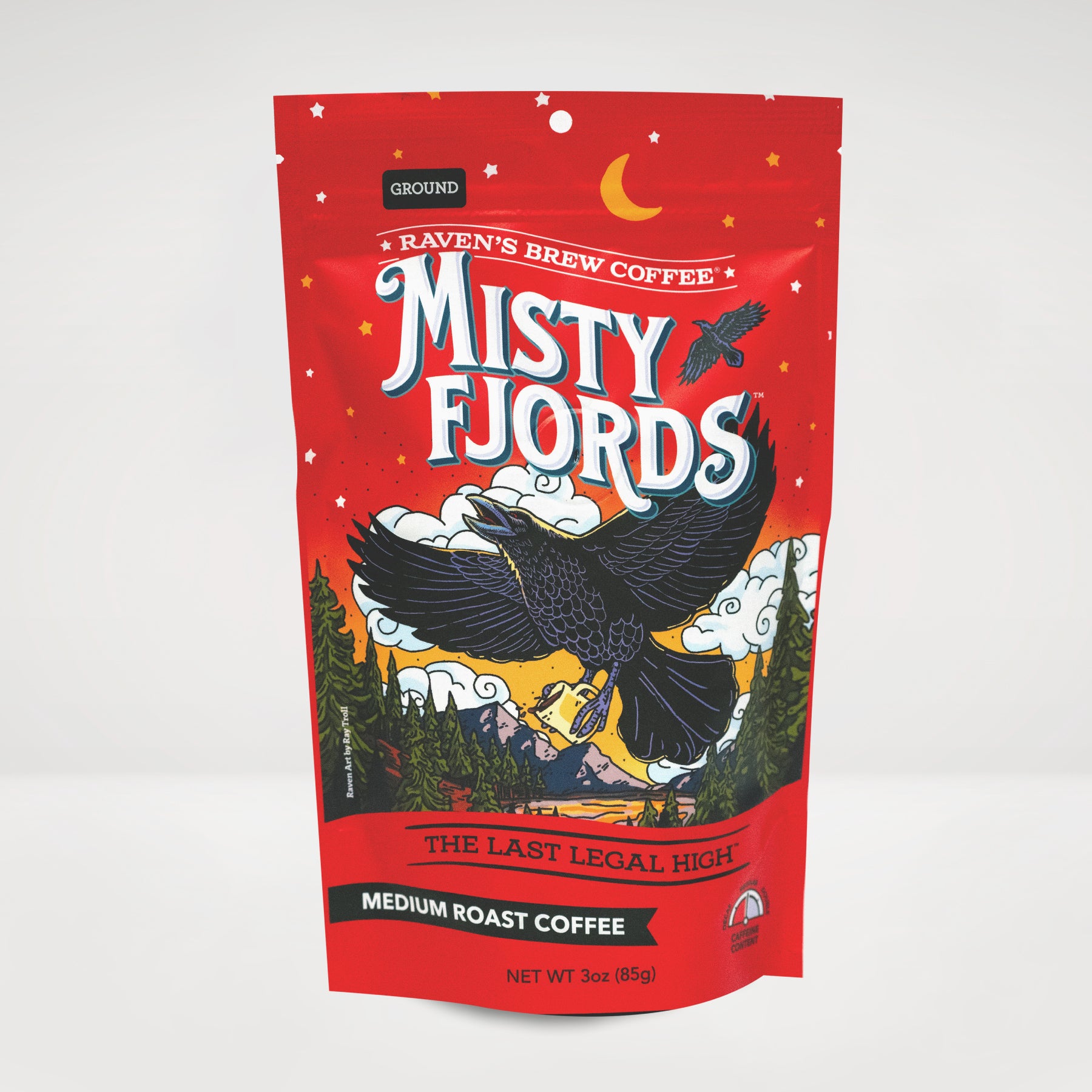 3oz Ground Raven's Brew® Misty Fjords™ Medium Roast Coffee