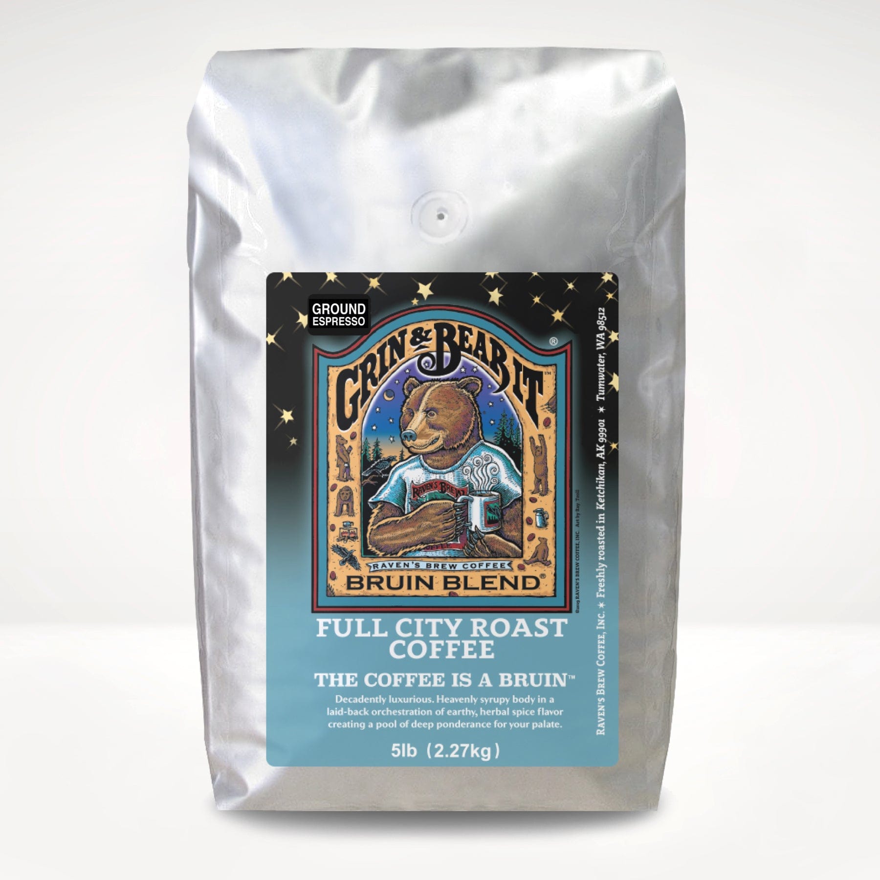 5lb Espresso Ground Bruin Blend® Full City Roast Coffee