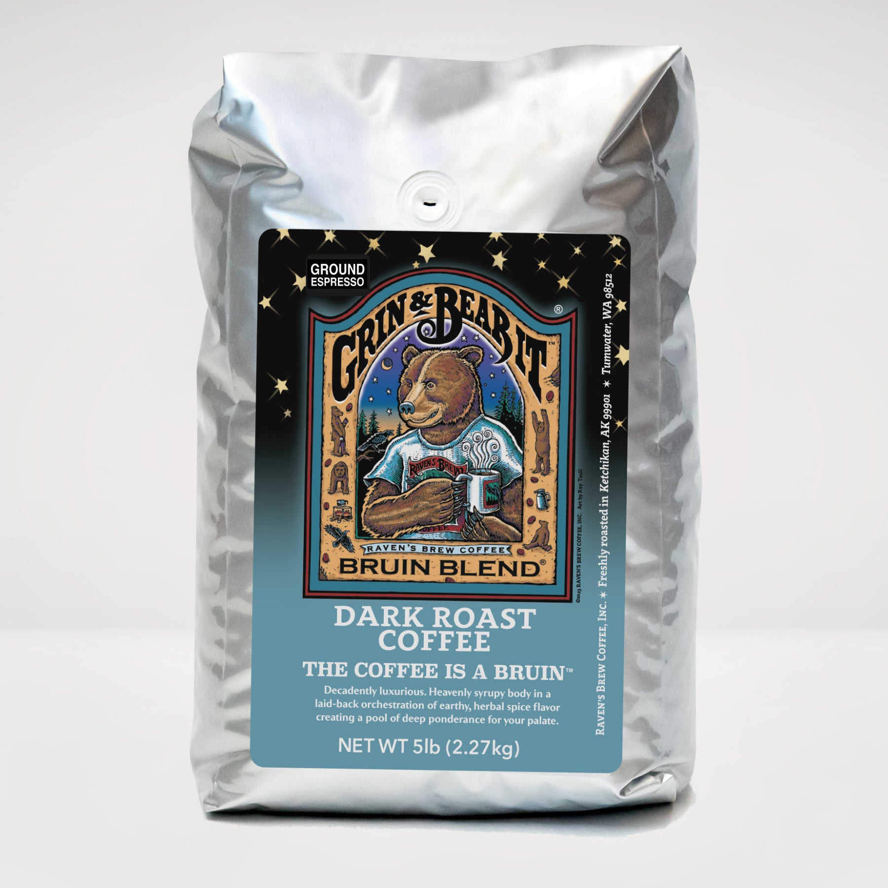 5lb Espresso Ground Bruin Blend® Full City Roast Coffee