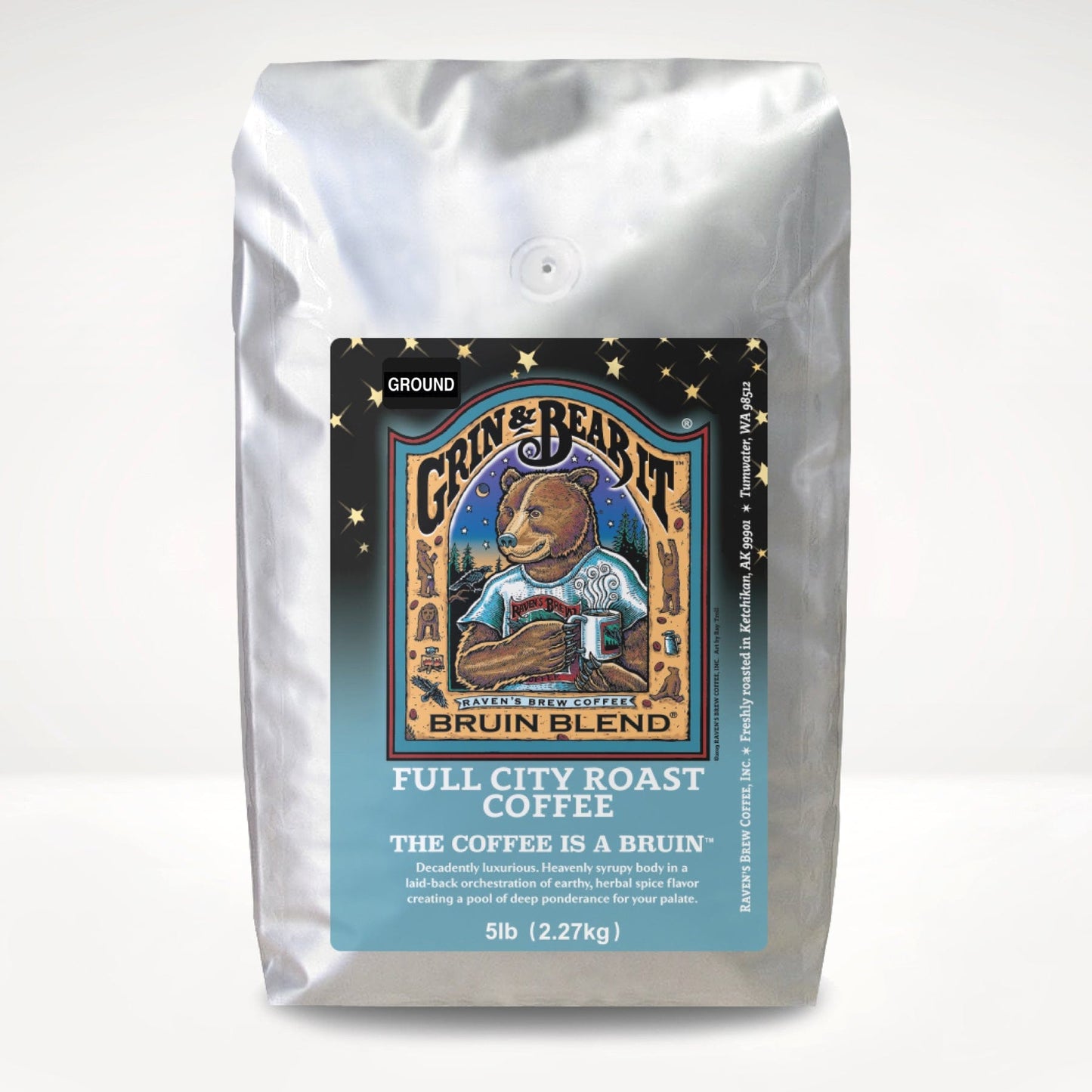 5lb Ground Bruin Blend® Full City Roast Coffee