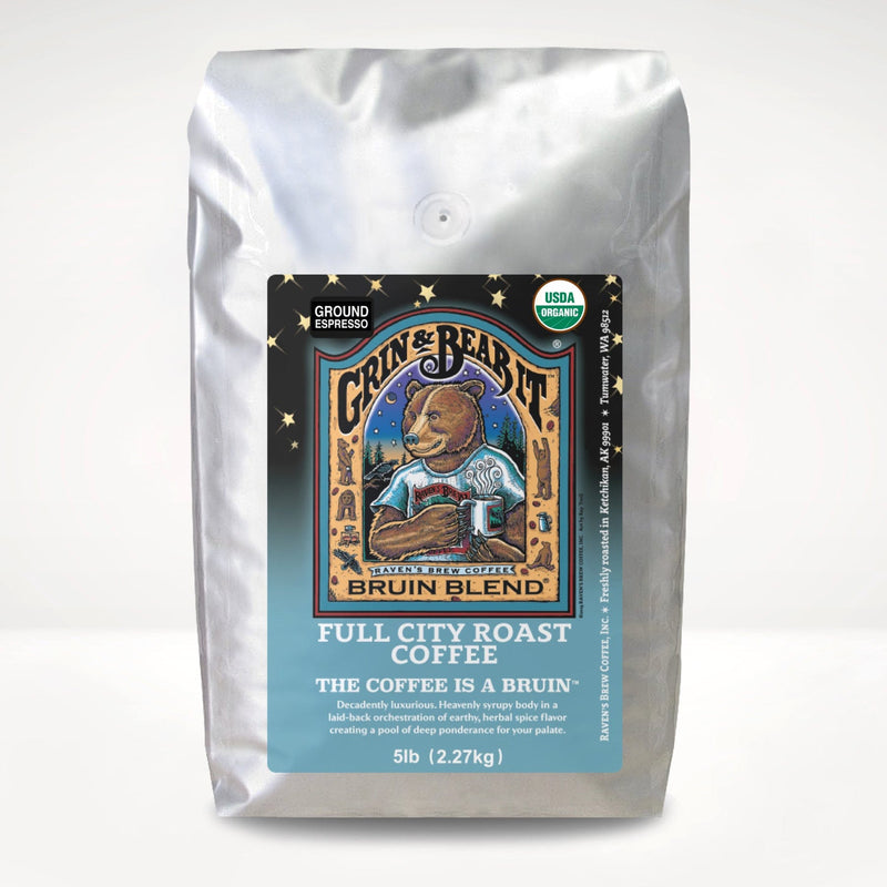 5lb Organic Espresso Ground Bruin Blend® Full City Roast Coffee