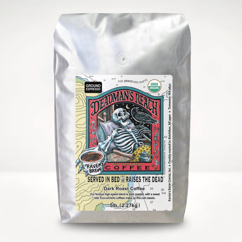 5lb Organic Espresso Ground Deadman's Reach® Dark Roast Coffee
