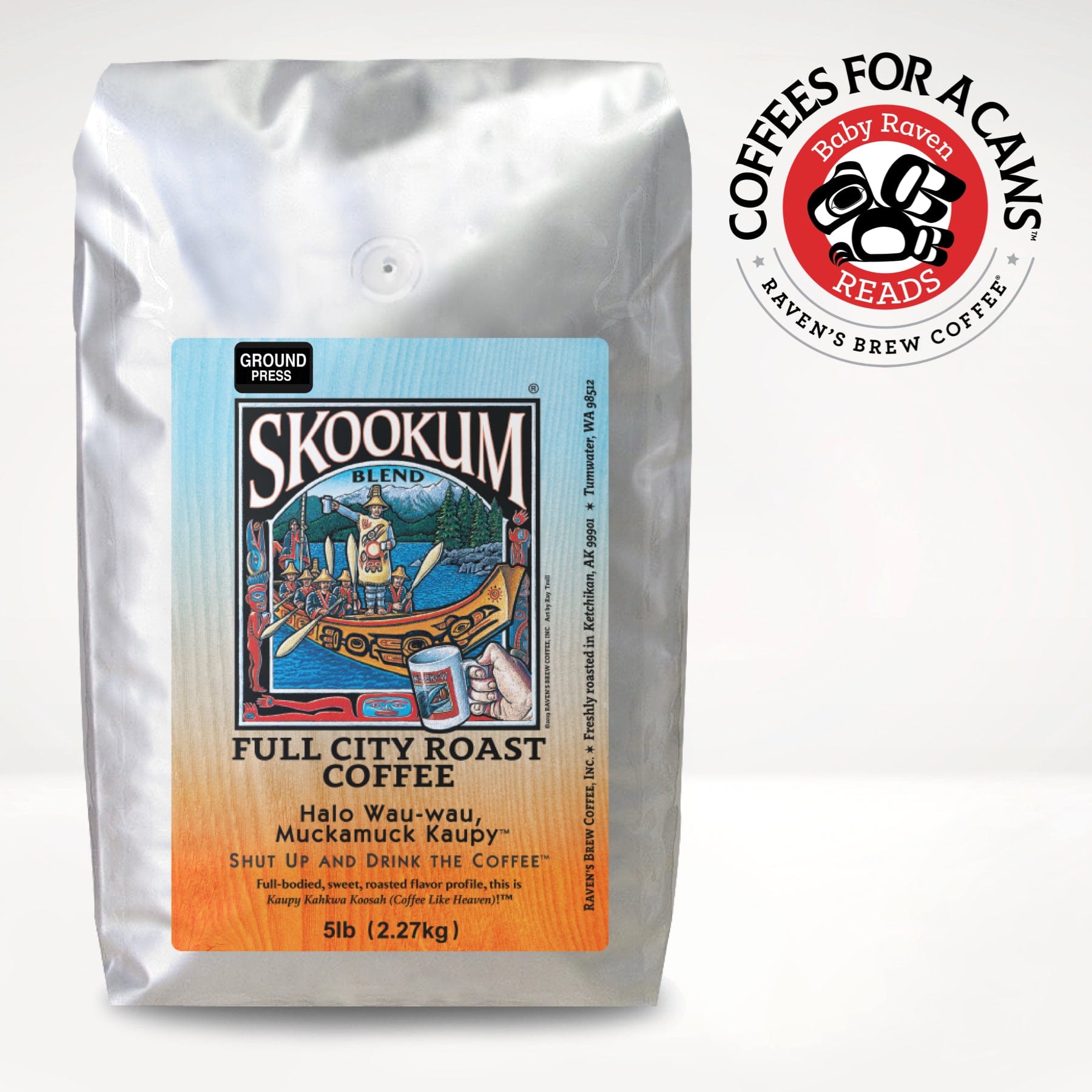 5lb Skookum® Coffee – Raven's Brew Coffee, Inc.