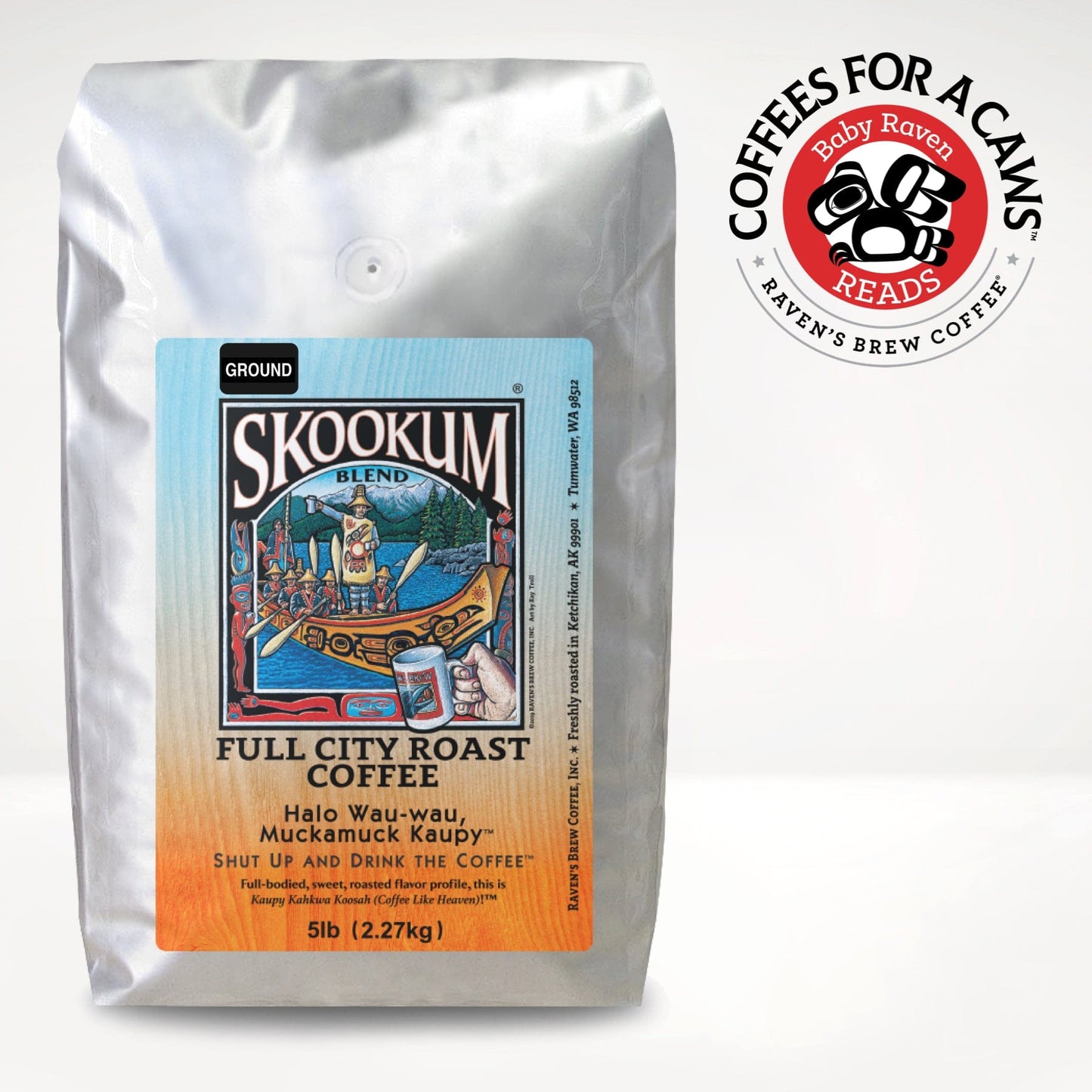 5lb Ground Skookum® Blend Full City Roast Coffee