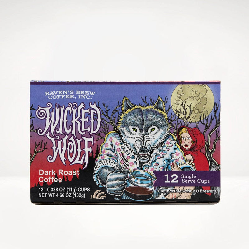 Wicked Wolf® Dark Roast Coffee Single Serve Cups Front Panel